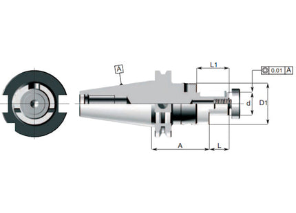 DELTA PORTAFRESE COMBINATO A CONO ISO40 DIN69871/A=55