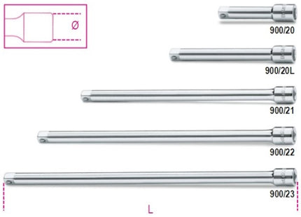 BETA   900/... PROLUNGA CON ATTACCO QUADRO MASCHIO E FEMMINA 1/4"