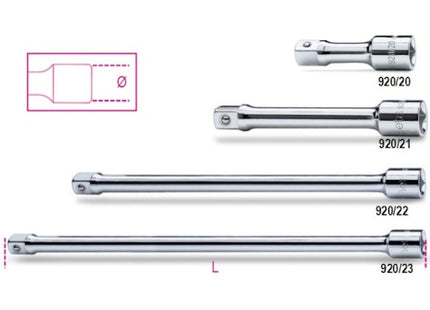 BETA   920/... PROLUNGA CON ATTACCO QUADRO MASCHIO E FEMMINA 1/2"
