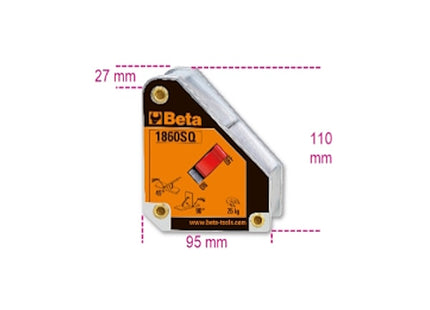 BETA  1860SQ SQUADRA MAGNETICA 45°/90° CON INTERRUTTORE(A2024)