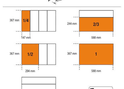 BETA RSC24/7-O VI CASSETTIERA 7 CASSETTI+185 UTENSILI INDUSTRIA ARANCIO