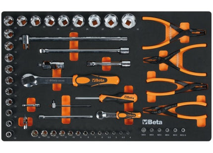 BETA RSC24/7-OVIS CASSETTIERA 7 CASSETTI+224 UTENSILI INDUSTRIA ARANCIO