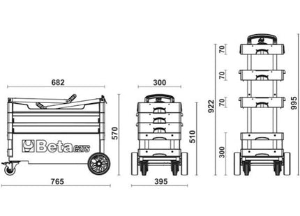 BETA C27S-O CARRELLO PORTAUTENSILI RICHIUDIBILE VUOTO ARANCIO (A2024)