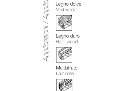 KRINO SERIE PUNTE DA LEGNO A 2 TAGLIENTI IN BOX DA PZ 5 D.MM4-10
