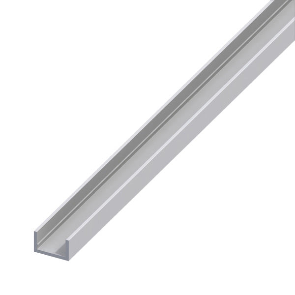 ALFER PROFILO A U ALLUMINIO ANODIZZATO ARGENTO MT.2