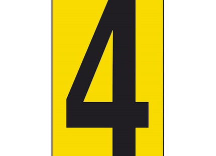 NUMERO ADESIVO NERO FONDO GIALLO MM 60X 34 CONF.DA PZ10