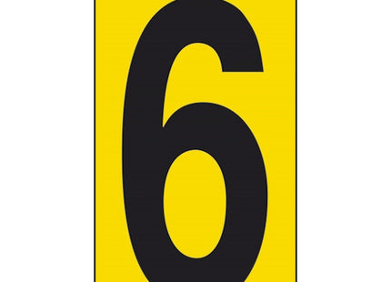 NUMERO ADESIVO NERO FONDO GIALLO MM 60X 34 CONF.DA PZ10