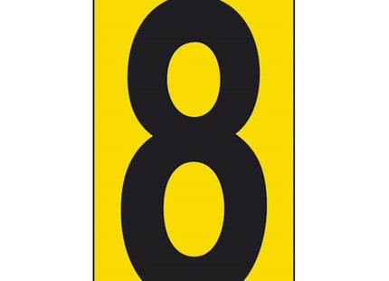 NUMERO ADESIVO NERO FONDO GIALLO MM 60X 34 CONF.DA PZ10