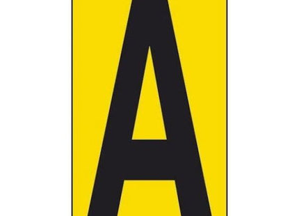 LETTERA ADESIVA NERA FONDO GIALLO MM 56X100