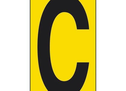 LETTERA ADESIVA NERA FONDO GIALLO MM 56X100