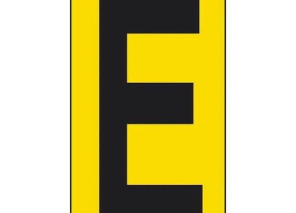 LETTERA ADESIVA NERA FONDO GIALLO MM 56X100