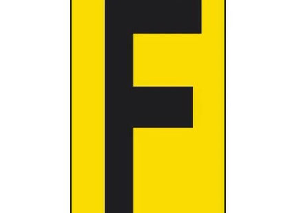 LETTERA ADESIVA NERA FONDO GIALLO MM 56X100