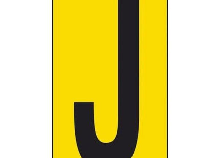 LETTERA ADESIVA NERA FONDO GIALLO MM 56X100