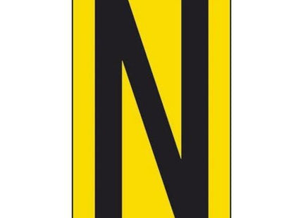 LETTERA ADESIVA NERA FONDO GIALLO MM 56X100