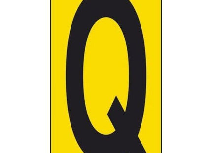 LETTERA ADESIVA NERA FONDO GIALLO MM 56X100