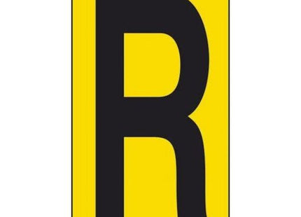 LETTERA ADESIVA NERA FONDO GIALLO MM 56X100