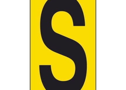 LETTERA ADESIVA NERA FONDO GIALLO MM 56X100