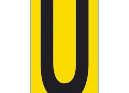 LETTERA ADESIVA NERA FONDO GIALLO MM 56X100