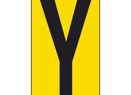 LETTERA ADESIVA NERA FONDO GIALLO MM 56X100