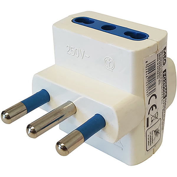 FAEG ADATTATORE TRIPLO CON SPINA 2P+T 16A 3 PRESE BIPASSO 2P+T 250V