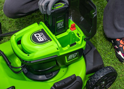 GREENWORKS RASAERBA GD60LM51SPK4 CM51 CARICABATTERIA+BATTERIA 60V 4AH