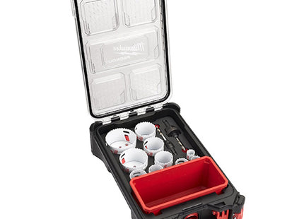 MILWAUKEE PACKOUT KIT SEGHE A TAZZA BI-METALLICHE PZ12 CON ACCESSORI