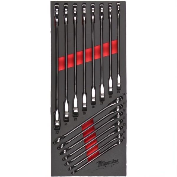 MILWAUKEE SET CHIAVI COMBINATE A CRICCHETTO MAX BITE IN MODULO MORBIDO