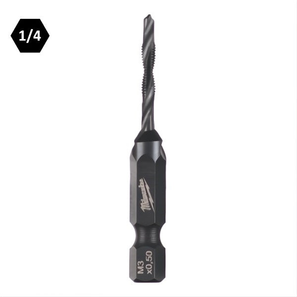 MILWAUKEE MASCHIO CON PUNTA E SVASATORE IN HSS ATTACCO BITS DA 1/4"