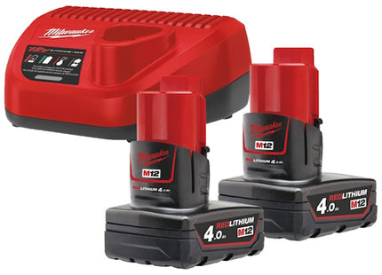 MILWAUKEE KIT ENERGY PACK 2 BATTERIE+CARICABATTERIE M12 NRG-402 (V1/23)