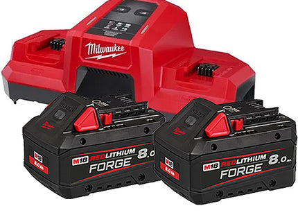 MILWAUKEE KIT ENERGY PACK 2 BATTERIE+CARICABATTERIE M18 FORGENRG-802DBSC