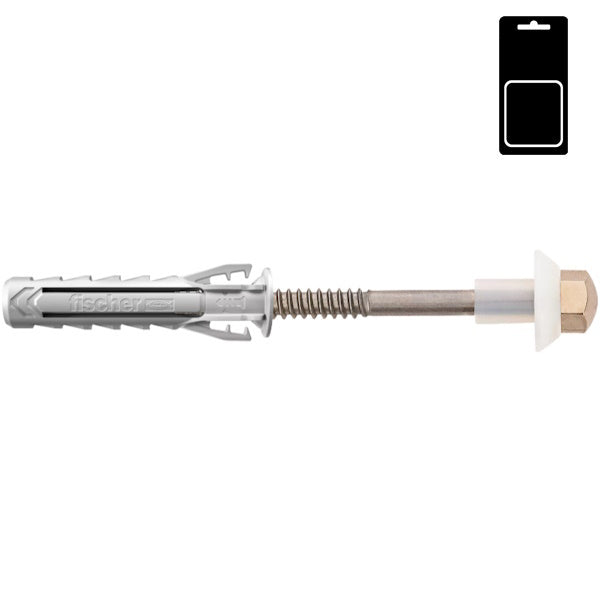 FISCHER TASSELLI PER SANITARI WB2 INOX CON VITE 7/32"X80MM BLISTER PZ2