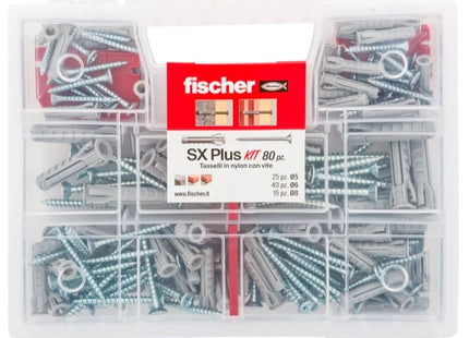 FISCHER SX PLUS KIT TASSELLI CON VITE DA D.MM5-6-8 IN SCATOLA DA PZ.80