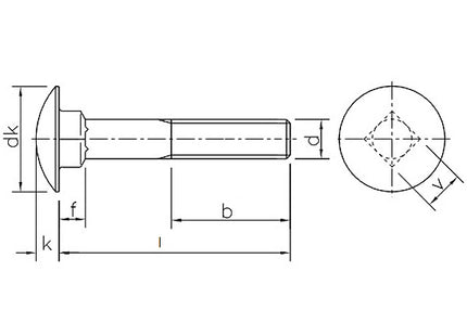BULLONE A TESTA TONDA QUADRO SOTTOTESTA UNI 5732 INOX A2