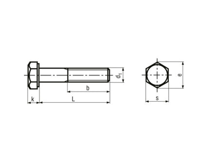 VITE TE PARZIALMENTE FILETTATA CL.12.9 GREZZA UNI 5737 M24X110