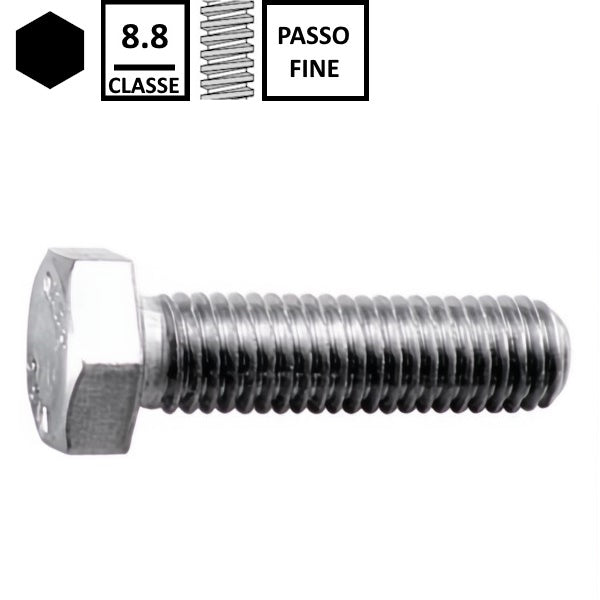 VITE TE INTERAMENTE FILETTATA CL. 8.8 ZINCATA BIANCA PASSO FINE UNI 5740