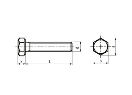 VITE TE INTERAMENTE FILETTATA OTTONE UNI 5739 M 8X 20