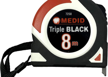 MEDID FLESSOMETRO AD ALTA VISIBILITA' MOD. TRIPLE BLACK MT 8 NASTRO MM25