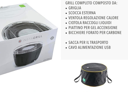 INSTAGRILL BARBECUE DA TAVOLO SENZA FUMO PORTATILE
