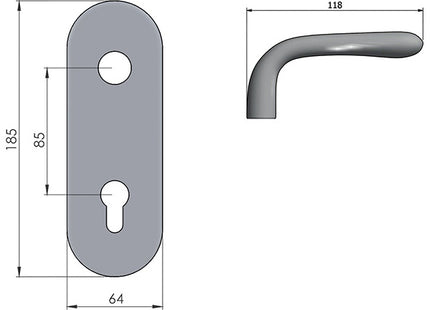 AZZI KIT GUARNITURA INTERNO PORTE CON FORO YALE