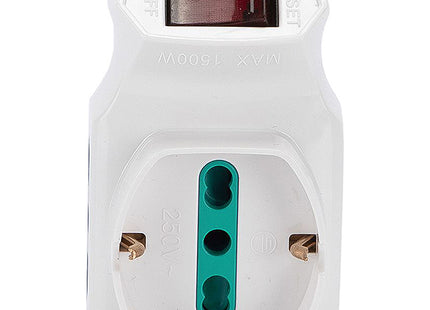 FME ADATTATORE TRIPLO CON SPINA 10A 3 PRESE 2P+T 10/16A BIANCO