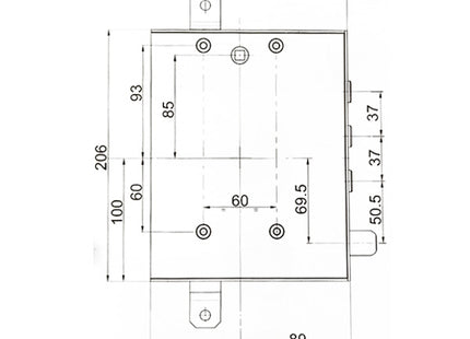 MOTTURA SERRATURA APPLICARE TRIPLICE ENTRATA MM89 ART.89.4571