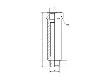 KONFIT PROLUNGA CILINDRICA ART. AS73 M/F 1/4" LUNGHEZZA MM35