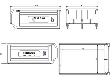 IMILANI CONTENITORE IN PLASTICA COMPAT COLORE GRIGIO SCURO