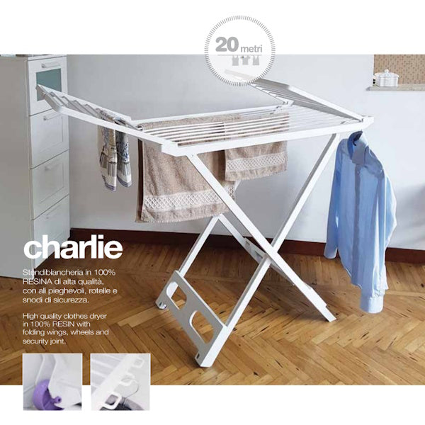 JUMBO STENDIBIANCHERIA A CAVALLETTO MOD. CHARLIE IN RESINA*
