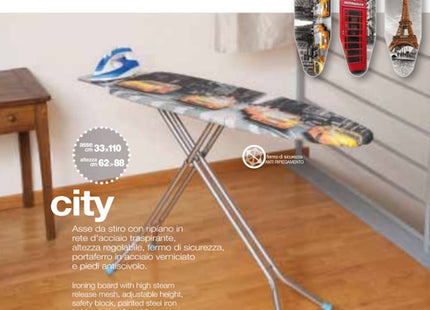 JUMBO ASSE DA STIRO MOD. CITY IN ACCIAIO CM.33X110