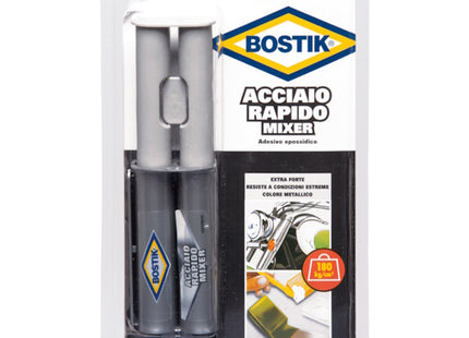 UHU BOSTIK ACCIAIO RAPIDO MIXER ADESIVO EPOSSIDICO BICOMPONENTE ML24