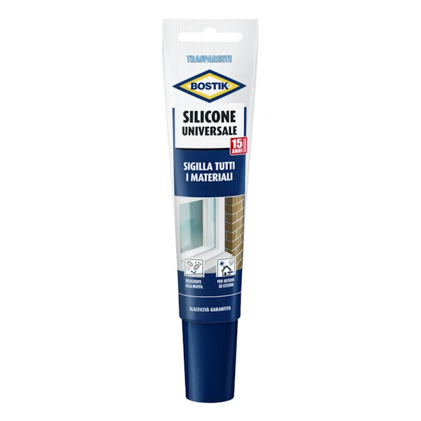 UHU BOSTIK SILICONE UNIVERSALE ACETICO TRASPARENTE TUBO ML150