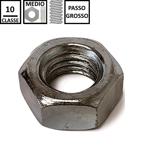 DADO ESAGONALE MEDIO PASSO GROSSO CL.10 GREZZO UNI 5588
