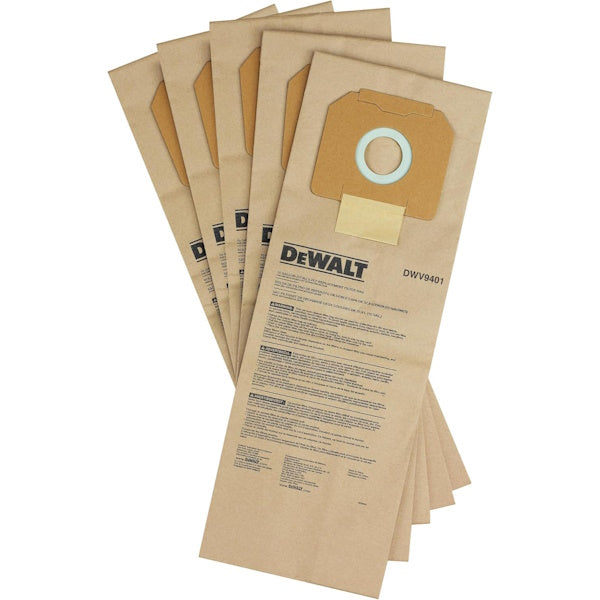 DEWALT SACCHETTI IN CARTA PER ASPIRATORE CONFEZIONE DA PZ 5
