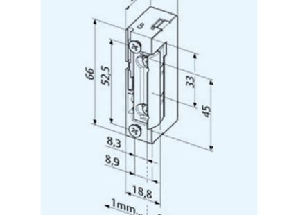 ASSA ABLOY INCONTRO ELETTRICO PER SERRATURE DA INFILARE MOD.128E 10-24V